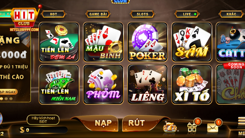 Game bài đa dạng giới thiệu Hitclub